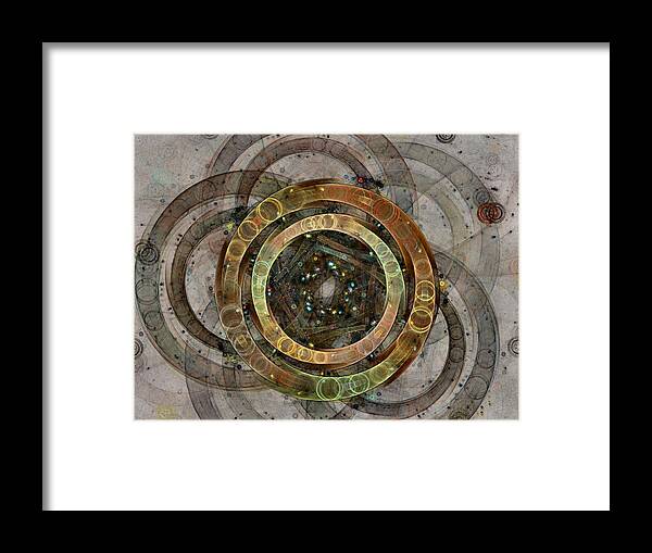 Circles Framed Print featuring the digital art The Almagest - Homage To Ptolemy - Fractal Art by Nirvana Blues