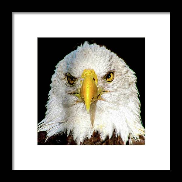 Eagle Framed Print featuring the digital art The American Bald Eagle - USA Pride by DB Hayes