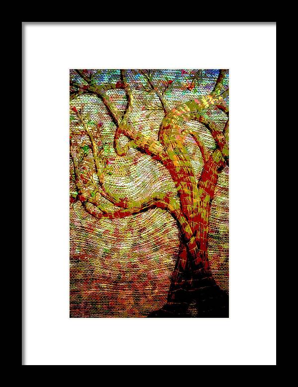 Tree Framed Print featuring the digital art The Ancient Tree Of Wisdom by Joyce Dickens