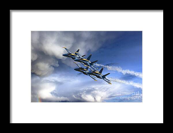 Blue Angels Framed Print featuring the digital art The Angels by Airpower Art
