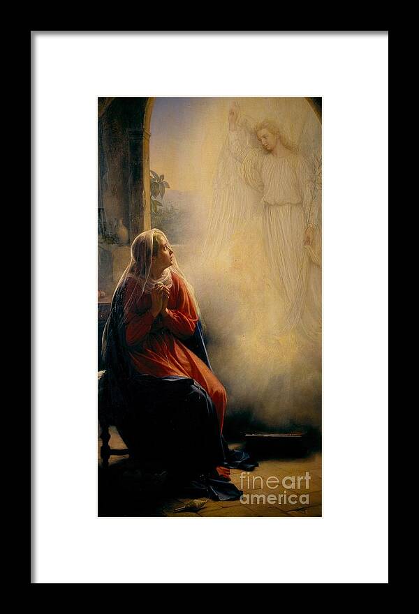 Carl Heinrich Bloch Framed Print featuring the painting The Annunciation by Celestial Images