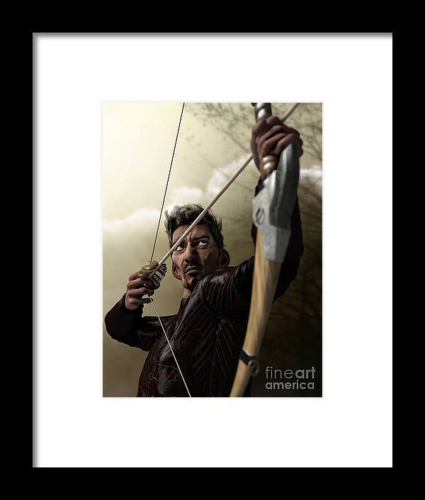 Archer Framed Print featuring the digital art The Archer by Sandra Bauser