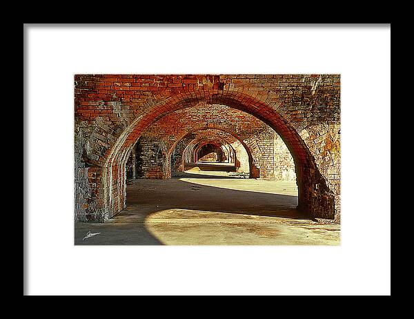 History Framed Print featuring the photograph The Arches of Fort Pickens II by Phil Jensen