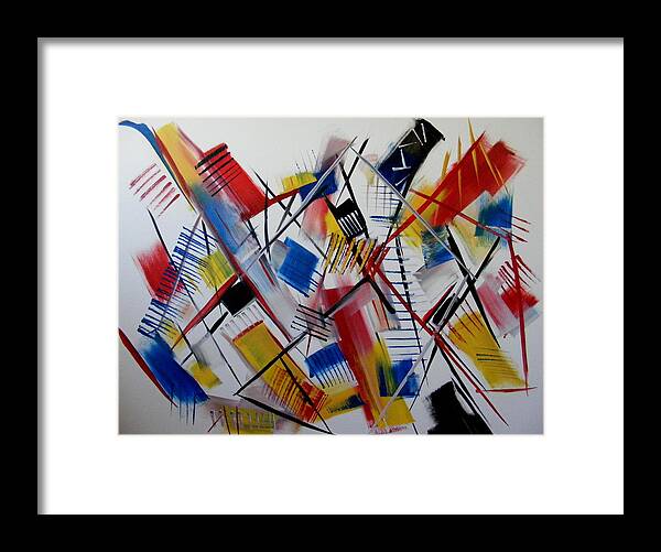 Abstract Framed Print featuring the painting The Architect's Tuesday by Peter Bethanis