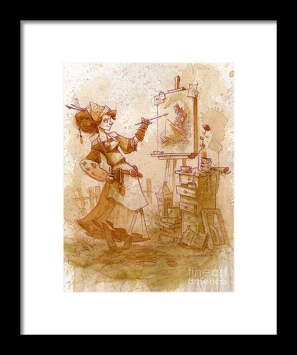 Steampunk Framed Print featuring the painting The Artist by Brian Kesinger