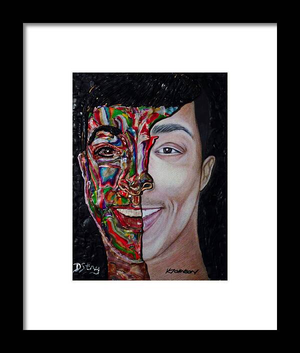 Portrait Framed Print featuring the mixed media The Artist Within by Deborah Stanley