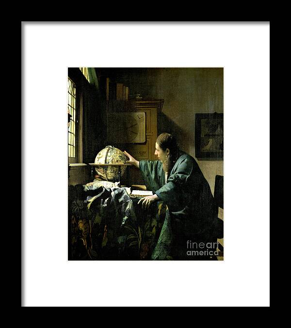 Jan Vermeer Framed Print featuring the painting The Astronomer by Jan Vermeer