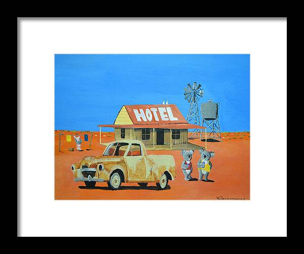 Aussie Hotel Framed Print featuring the painting The Aussie Hotel by Winton Bochanowicz