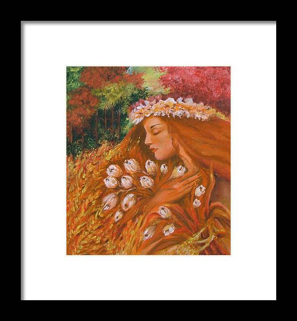 Acrylic Framed Print featuring the painting Autumn #2 by Rita Fetisov