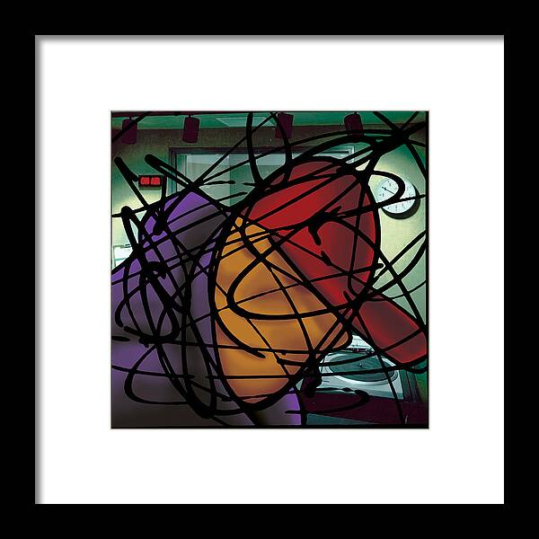 Abstract Framed Print featuring the painting The B-Boy As DJ by Ismael Cavazos