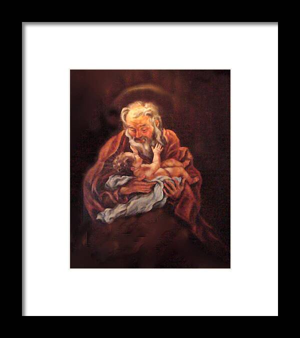 People Framed Print featuring the painting The Baby Jesus - A Study by Donna Tucker