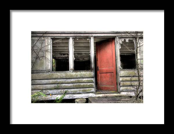 Abandoned Home Framed Print featuring the photograph The Back Door by Mike Eingle