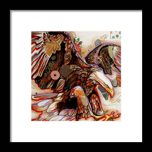 Bald Eagle Framed Print featuring the mixed media The Bald Eagle by Katia Von Kral