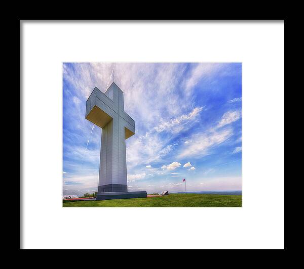 Bald Knob Cross Framed Print featuring the photograph The Bald Knob Cross by Susan Rissi Tregoning