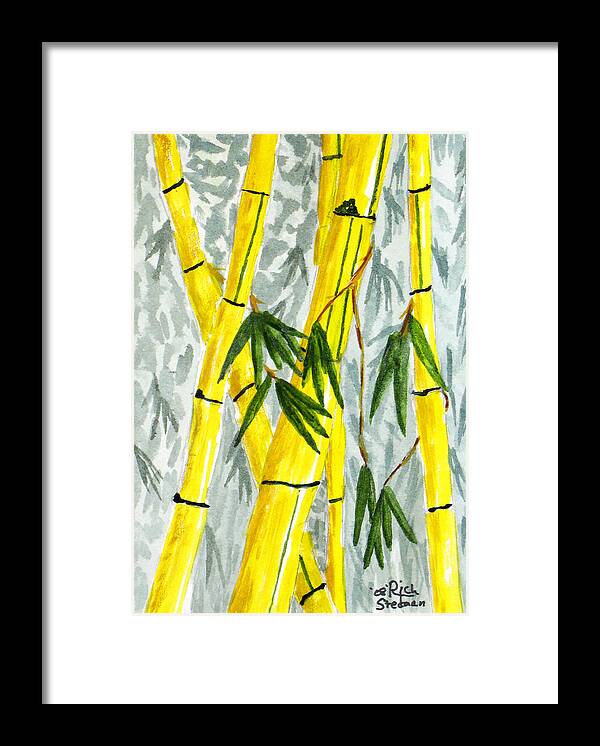 Bamboo Framed Print featuring the painting The Bamboo Forest by Richard Stedman