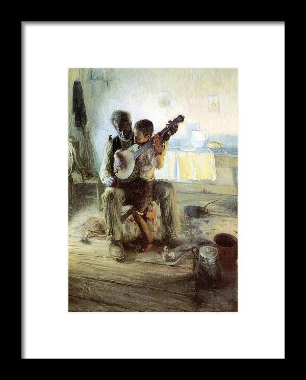 Black Art For Sale Framed Print featuring the painting The Banjo Lesson by Henry Ossawa Tanner