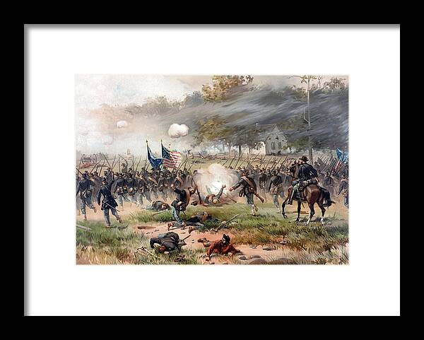 Civil War Framed Print featuring the painting The Battle of Antietam by War Is Hell Store