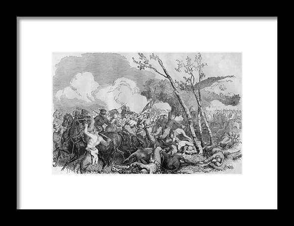 Bull Run Framed Print featuring the painting The Battle of Bull Run by War Is Hell Store