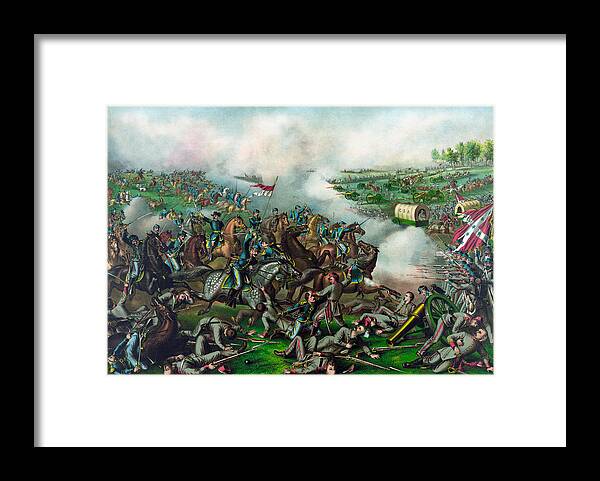 Civil War Framed Print featuring the painting The Battle of Five Forks by War Is Hell Store