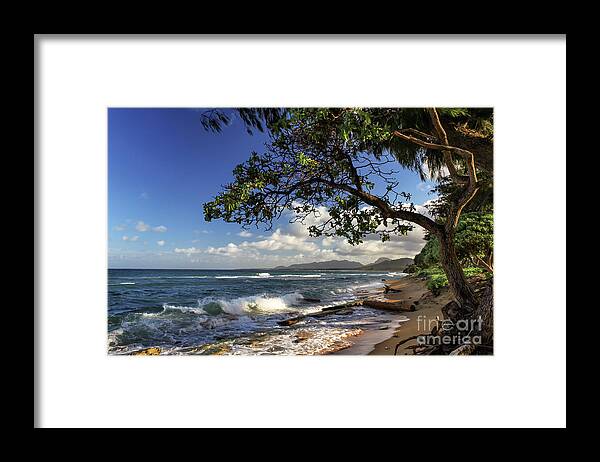 Beach Framed Print featuring the photograph The Beach At Kapaa by James Eddy