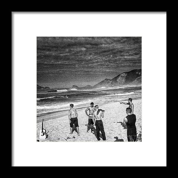Sky Framed Print featuring the photograph The Beach Boys

#beach #sea #boys by Rafa Rivas