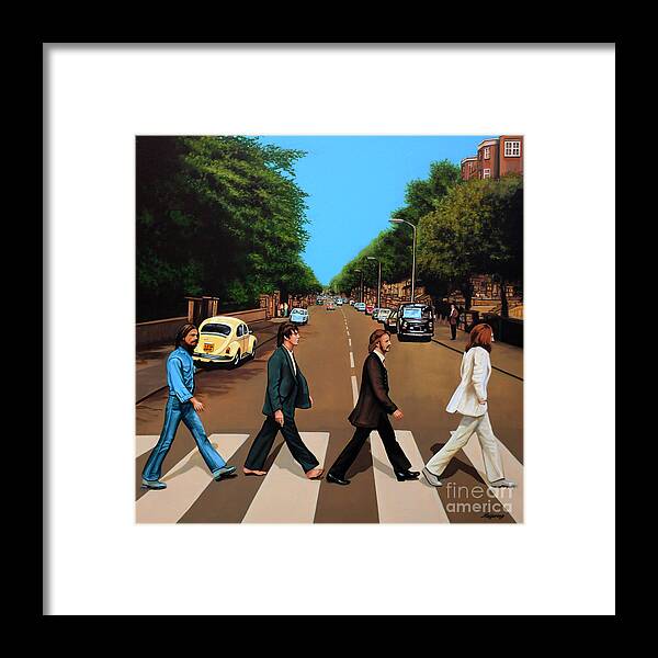#faatoppicks Framed Print featuring the painting The Beatles Abbey Road by Paul Meijering