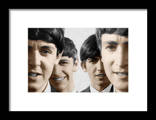 The Beatles Framed Print featuring the painting The Beatles Painting 1963 Color by Tony Rubino
