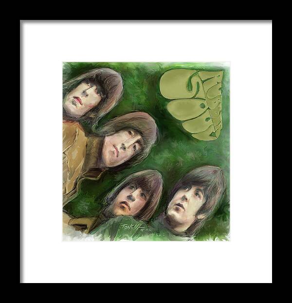 The Beatles Framed Print featuring the painting The Beatles, Rubber Soul by Mark Tonelli