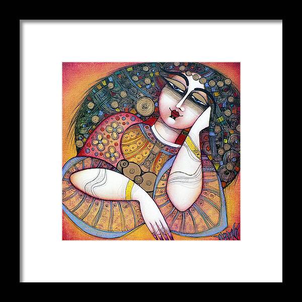 Art Framed Print featuring the painting The Beauty by Albena Vatcheva