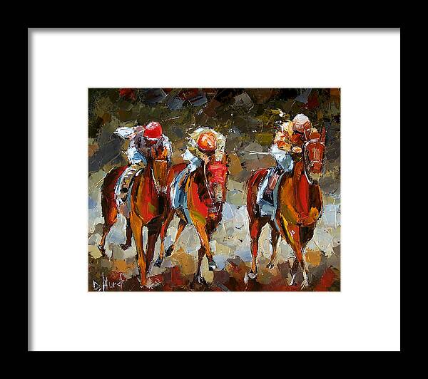 Horse Race Framed Print featuring the painting The Best by Debra Hurd