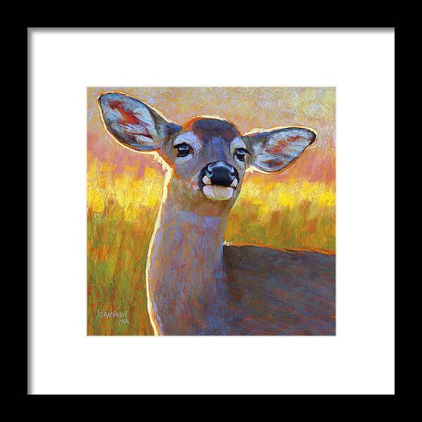Animals Framed Print featuring the painting The Better to Hear You With My Dear by Rita Kirkman