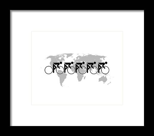Action Framed Print featuring the photograph The Bicycle Race 3 Black On White by Brian Carson