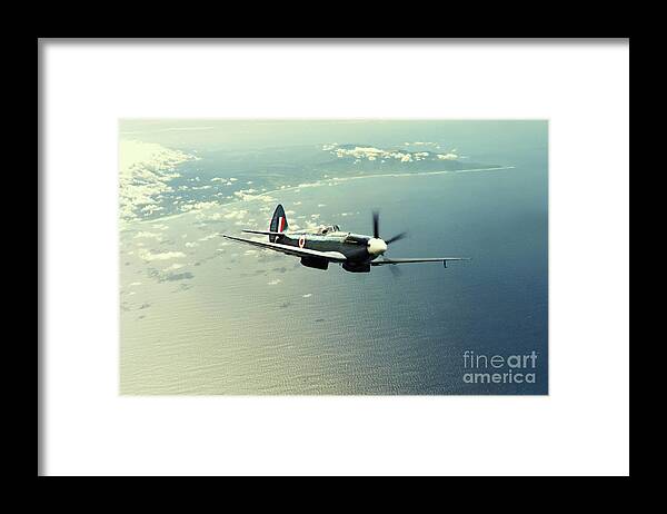 Spitfire Framed Print featuring the digital art The Big Blue by Airpower Art