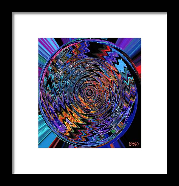 Original Modern Art Abstract Contemporary Vivid Colors Framed Print featuring the digital art The Big Bubble by Phillip Mossbarger