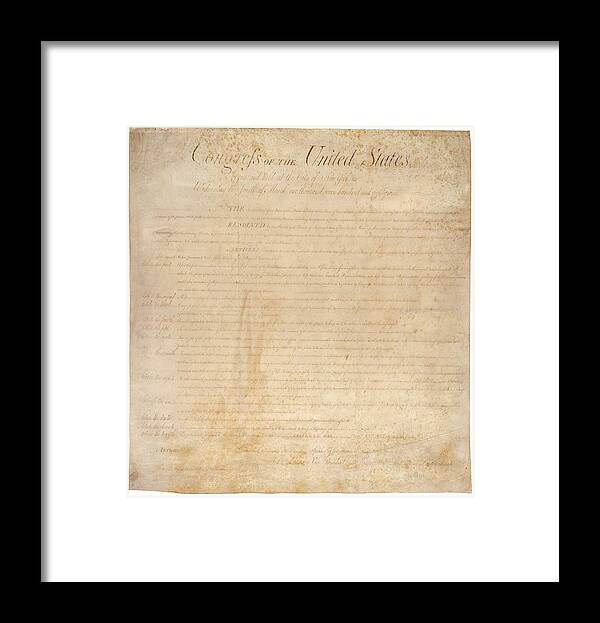 History Framed Print featuring the photograph The Bill Of Rights. The First Ten by Everett