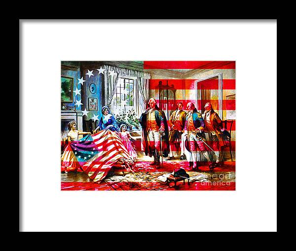 Usa Framed Print featuring the photograph The Birth Of Old Glory With Flag 20150710 by Wingsdomain Art and Photography