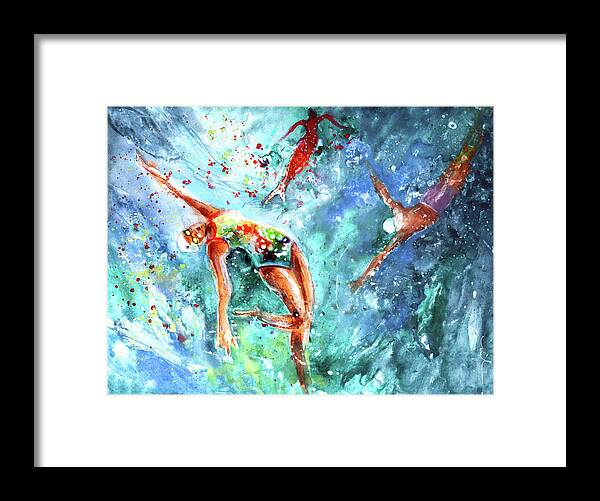 Sports Framed Print featuring the painting The Blood Of A Siren by Miki De Goodaboom