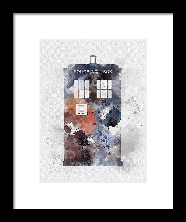 Doctor Who Framed Print featuring the mixed media The Blue Box by My Inspiration