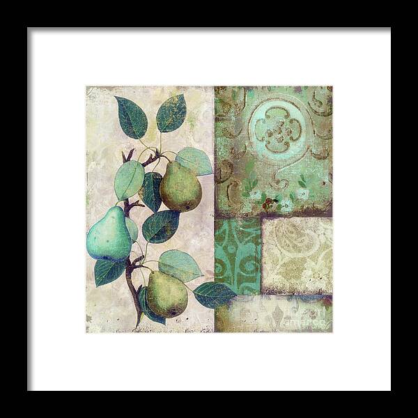 Pear Framed Print featuring the painting The Blue Pear by Mindy Sommers