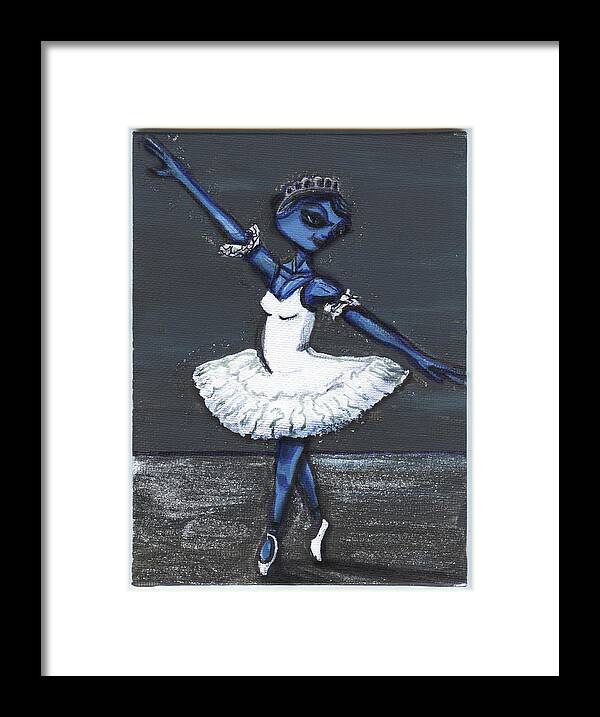 Dancer Framed Print featuring the painting The Blue Swan by Similar Alien