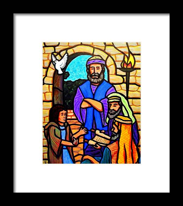 Jesus Framed Print featuring the painting The Boy Jesus in the Temple by Jim Harris