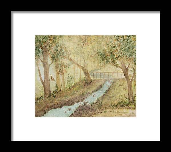  Lovely Golden Forest Framed Print featuring the painting The Bridge by Susan Nielsen