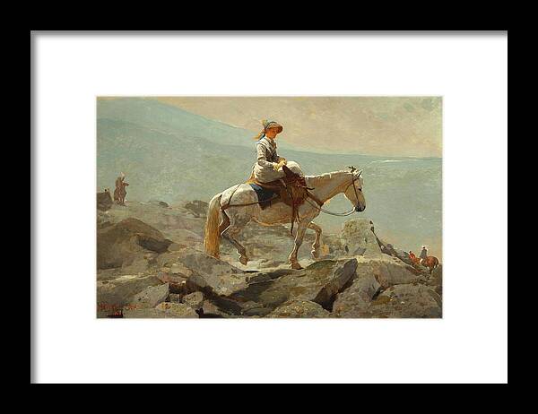 Winslow Homer Framed Print featuring the painting The Bridle Path, White Mountains - 1868 by Eric Glaser