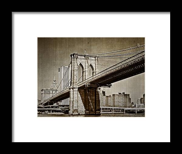 New York Framed Print featuring the photograph The Brooklyn Bridge by Kathy Jennings