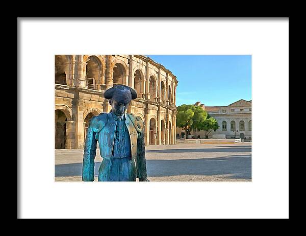 Bull Fighter Framed Print featuring the photograph The Bull Fighter Nimes by Scott Carruthers