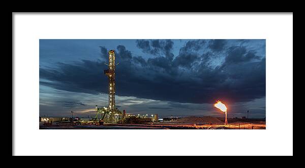 Drilling Rig Framed Print featuring the photograph The Burn by Jonas Wingfield