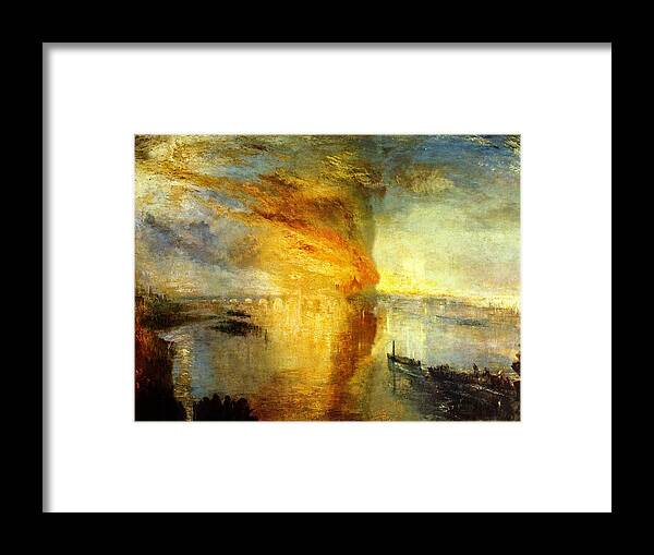 William Turner Framed Print featuring the painting The Burning Of The Houses Of Parliament by William Turner