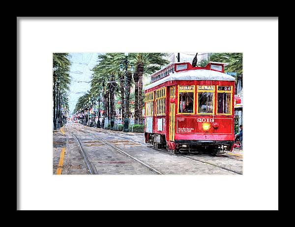 The Canal Street Streetcar Framed Print featuring the photograph The Canal Street Streetcar by JC Findley