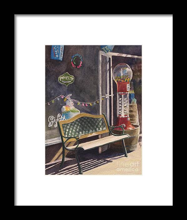 Candy Framed Print featuring the painting The Candy Shop by Karen Fleschler