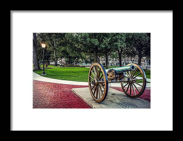  Framed Print featuring the photograph The Cannon in the Park by Kendall McKernon